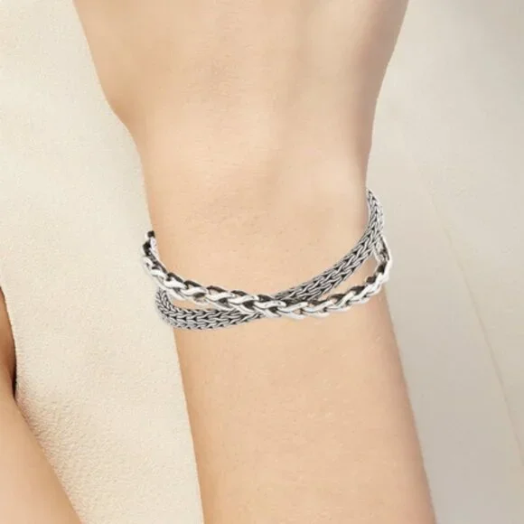 JOHN HARDY STERLING SILVER 925 BRAIDED CUFF BRACELET - Picture 8 of 8